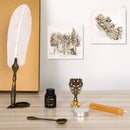 Retro with Nib Ink Bottle Calligraphy Feather Writing Dip Pen Kit (White) Newly