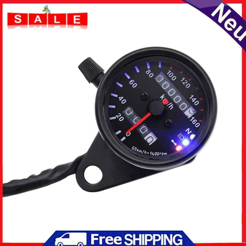12V Motorcycle Speedometer Odometer with Neutral Gear Turn Signal Indicator