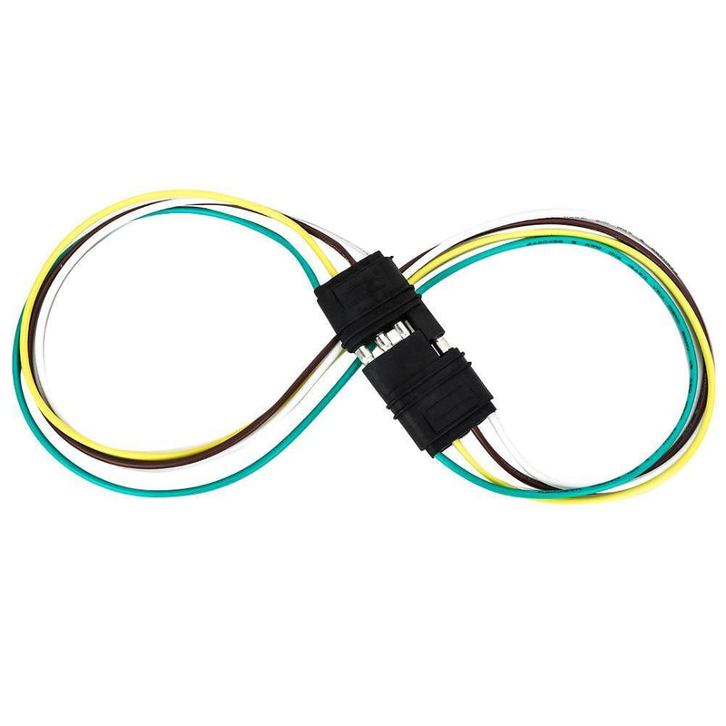 Tirol 2ft Trailer Light Wiring Harness 4 Way Flat 18 AWG Wire Connectors