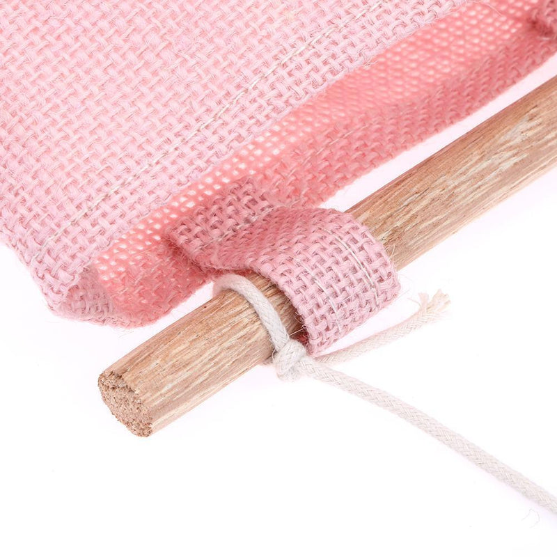 One Layer Pocket Canvas Storage Bag Back Door Wall Hanging Bag (Pink)