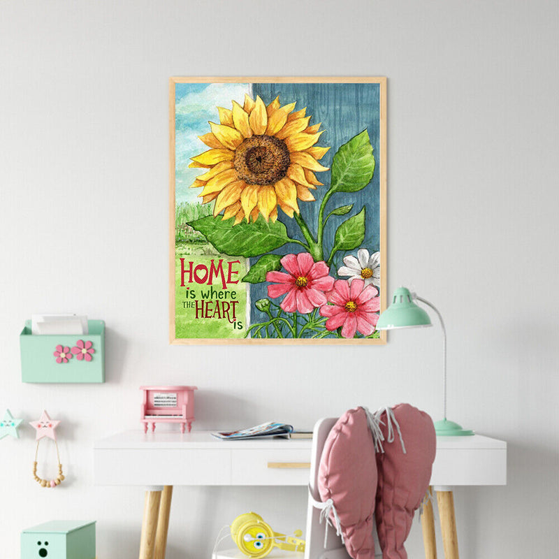 Letter Sunflower Oil Paint By Numbers Kit DIY Acrylic Painting Home Decoration