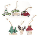 Home Craft Ornaments Christmas Tree Decor Wooden Hanging Pendant Car