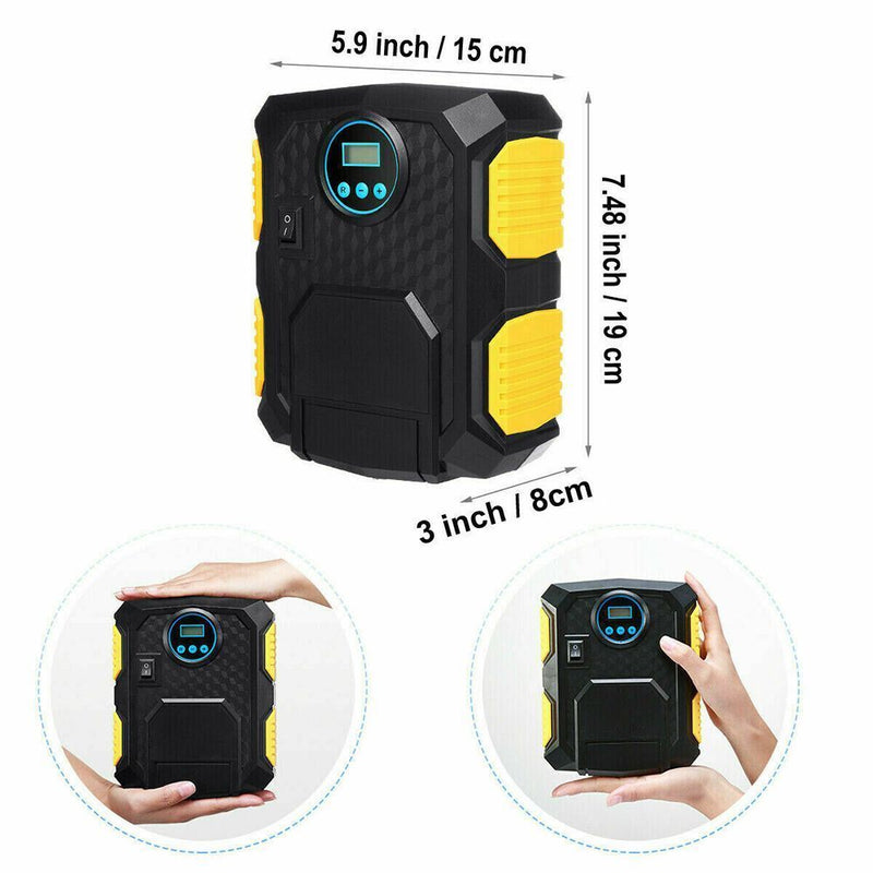 with LED Lamp Tire Flator Car Tire Inflator Automobile Tire Pump Air Compressor