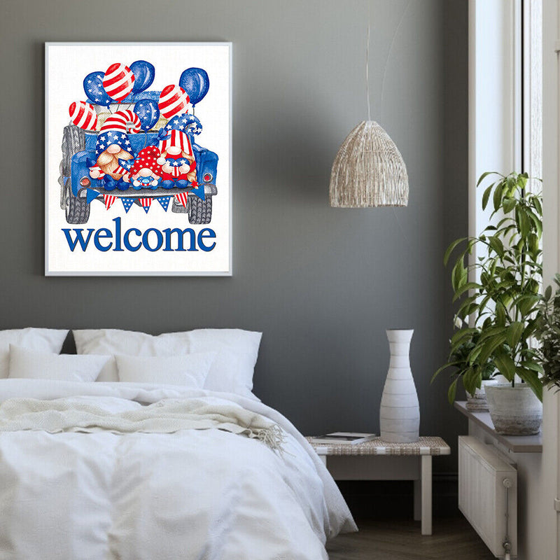 Hand Painted Oil Paint by Numbers DIY Flag Goblin Drawing Wall Decoration Gift