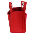 Women Felt Metal Handle Bag Solid Color Multi-pocket Cosmetic Bag (Red)