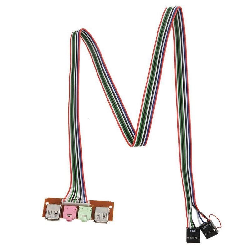 I/0 Audio Output Input Dual USB Front Panel Board Cable for Computer Case Newly