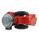 Air Horn Loud Siren for Car Motorcycle Truck Boat Red Compact Dual Tone Horn
