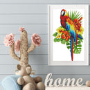 Partial Embroidery Set Needlework Cross Stitch Kit 14CT 2 Strands Parrot