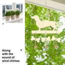 Wooden Dachshund Wind Chime Bells DIY Pendant Balcony Outdoor Yard Home Decor
