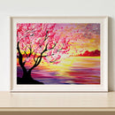 50x40cm Oil Paint By Numbers Sunset Sea Frameless Picture Craft Home Decor Kit