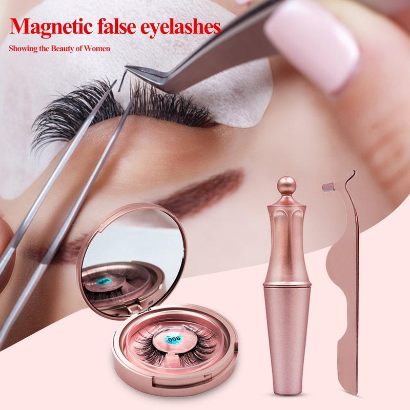 Long Lasting Liquid Eyeliner Easy to Wear Magnetic False Eyelashes Tweezer Se