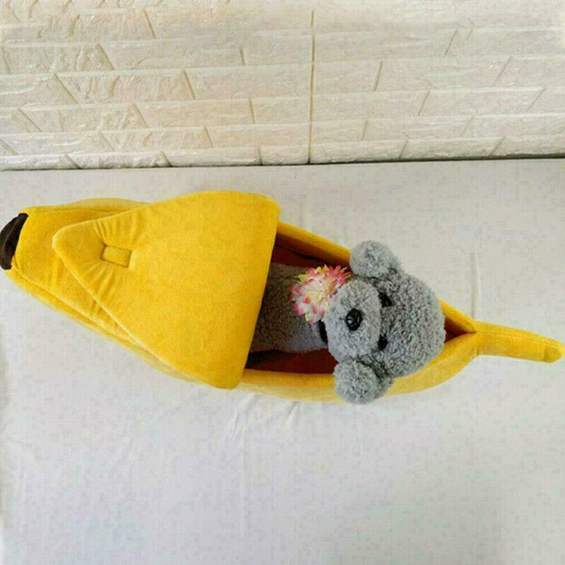 Banana Shape Pets Cat Bed Nest Soft Warm Kennel Bed House S1U6 Cave Pet O1N9