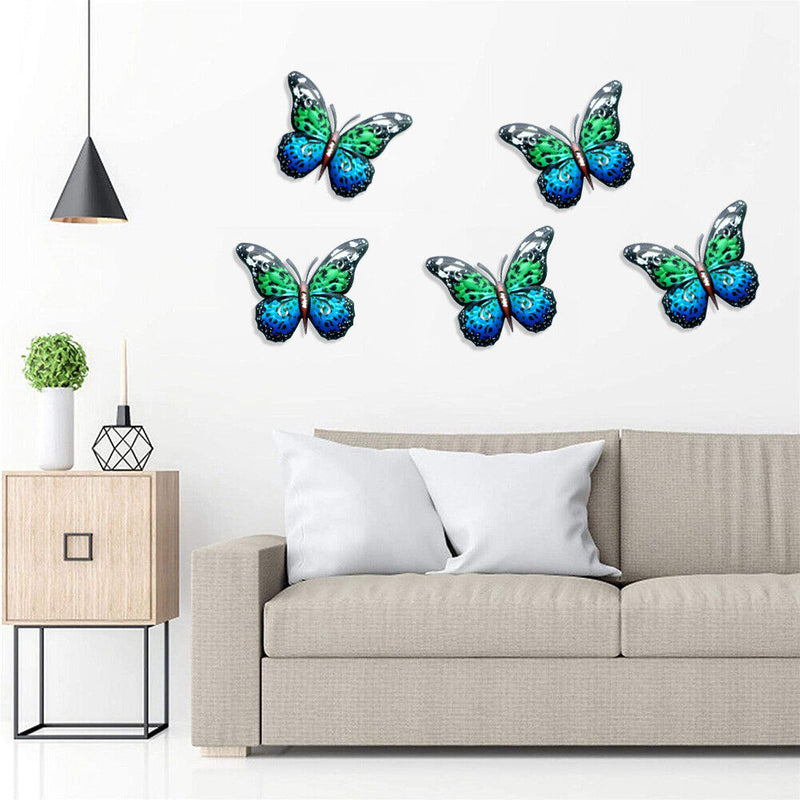 16.5cm Metal Wrought Iron Sculptures Butterfly Garden Wall Hang Butterfly Decor