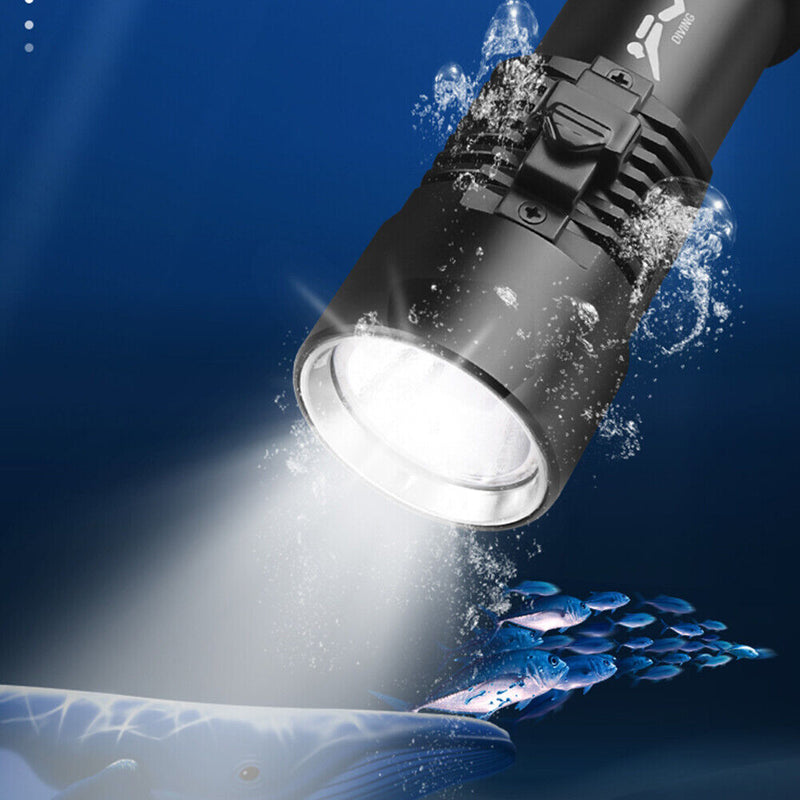 XHP70 LED 1500LM Powerful Zoom Underwater Diving Flashlight with Hand Rope