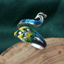 Thimble Finger Knitting Loop Crochet Ring Peacock Yarn Guides Sewing G1F8