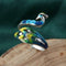 Thimble Finger Knitting Loop Crochet Ring Peacock Yarn Guides Sewing G1F8
