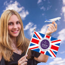 Small Flag 10pcs Queens Elizabeth British Flag Handheld Stick Union Jack Flag