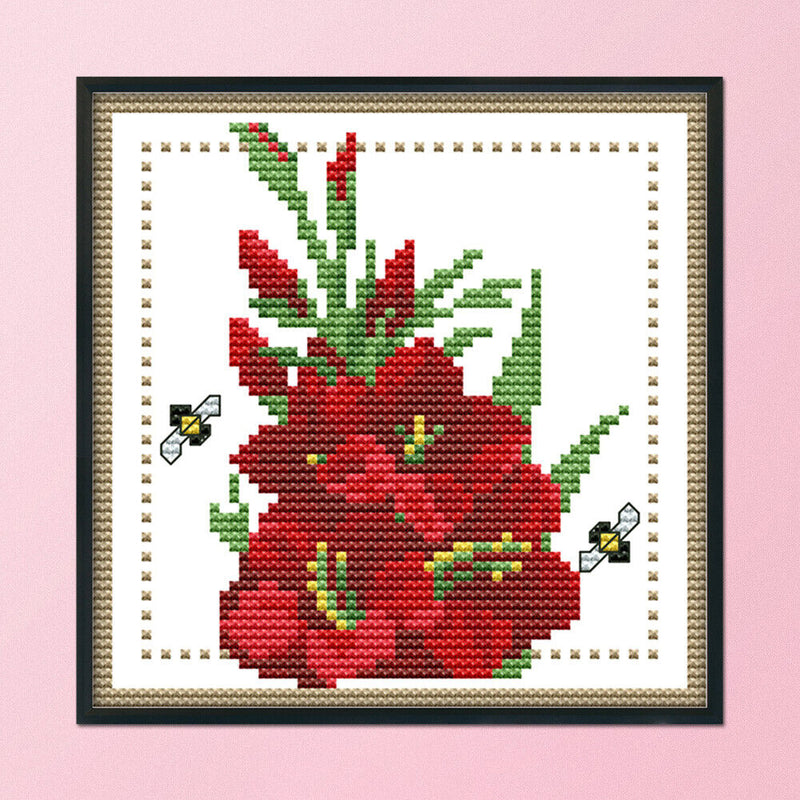 12 Months Flower DIY Cross Stitch 11CT Printed Embroidery (H430 August)