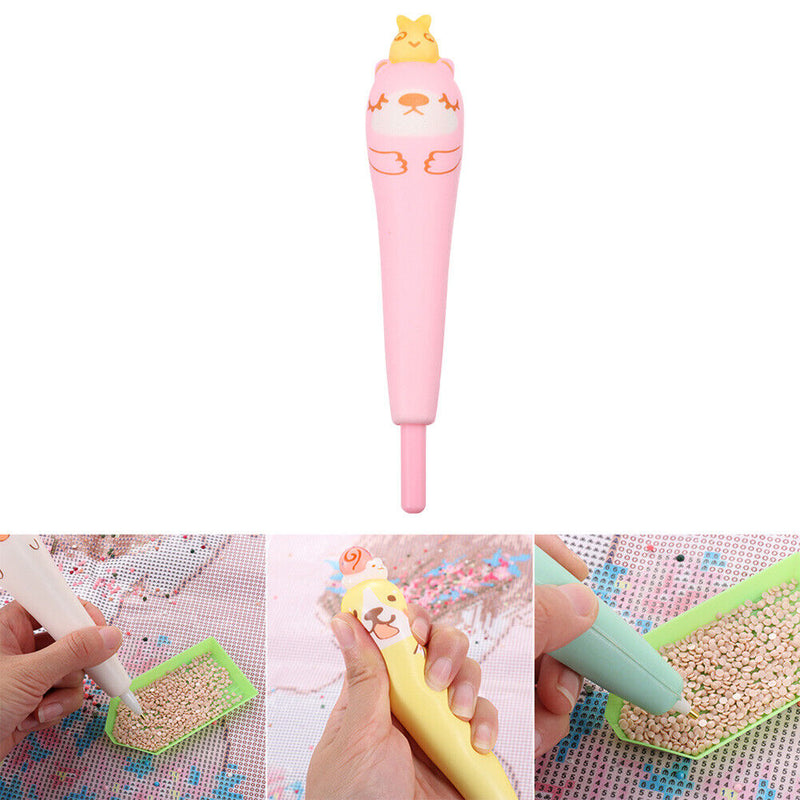 Cartoon Point Drill Pen for DIY Diamond Painting Rhinestone Picture (Pink) Newly