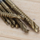 6Pcs HSS High Speed Steel Titanium Coated Drill Bit Set 3/4/5/6/6.5/8mm Newly