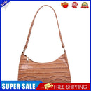 PU Alligator Pattern Underarm Bag Women Retro Solid Color Handbag (Khaki)