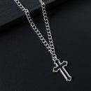 Color Long Chain PadLock Pendant Necklace Punk Choker Hollow Cross Pendant