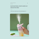 Spray Water Bottle Large Cooling Summer Outdoor Sport Drinking Cup (Pink)