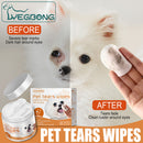 60pcs/set Eye Tear Cleaning Grooming Tools Non-woven Wipes Towel Pet Accessories