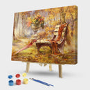 Frameless Oil Painting Arts Picture By Number Bench Umbrella Hand Painted Cra