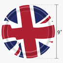 UK British Flag Party Supplies - Britain Union Jack Plates (9 inch 16 Pack)