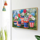 Diamond Painting 5D DIY Flag Flowerpot Full Round Drill Rhinestone Mosaic Crafts