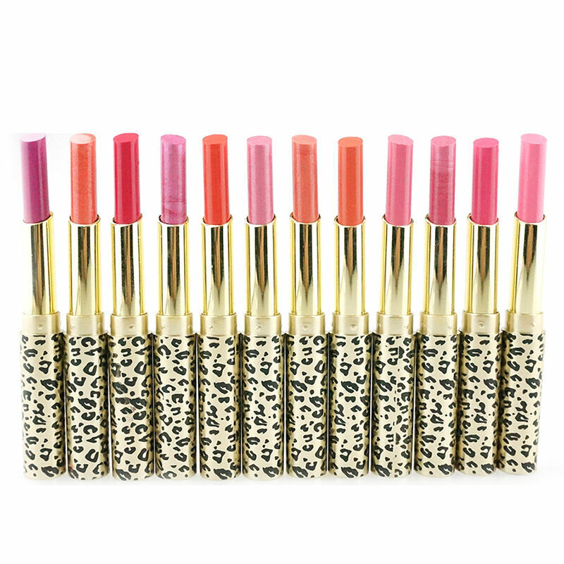 12 Colors Leopard Lipsticks Makeup-Lasting Lip Gloss Set Cosmetic Makeup V5K3