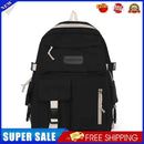 #A Simple Canvas Backpack Large Capacity College Student Hit Color Laptop School