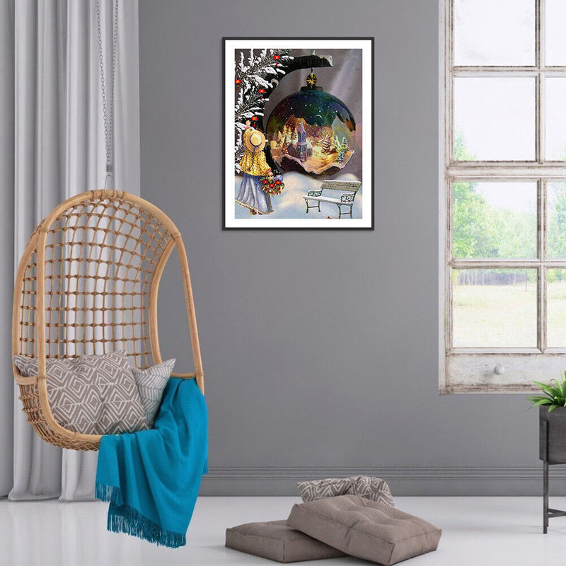 5D DIY Diamond Painting Crystal Ball Girl Full Round Drill Mosaic Art Home Decor