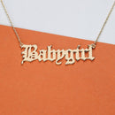 Steel Princess Blessed Honey Angel Babygirl Letter Pendants Bib Necklace