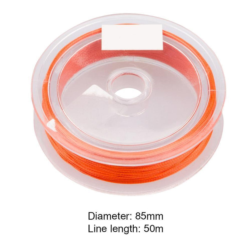 50m 20LB Fly Fishing Backing Line 8 Strands Wire Fishing Tackle (Orange)