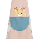 Printed Kitchen Apron Cute Women Non-woven Home Waterproof Pinafore (Pink) Newly