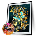 Home Handmade DIY Full Round Drill Diamond Painting 5D Golden Butterfly Kit