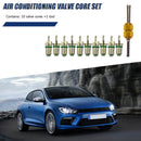 10pcs R134a Car A/C Valve Cores Air Conditioning Valve Cores Green + Tool
