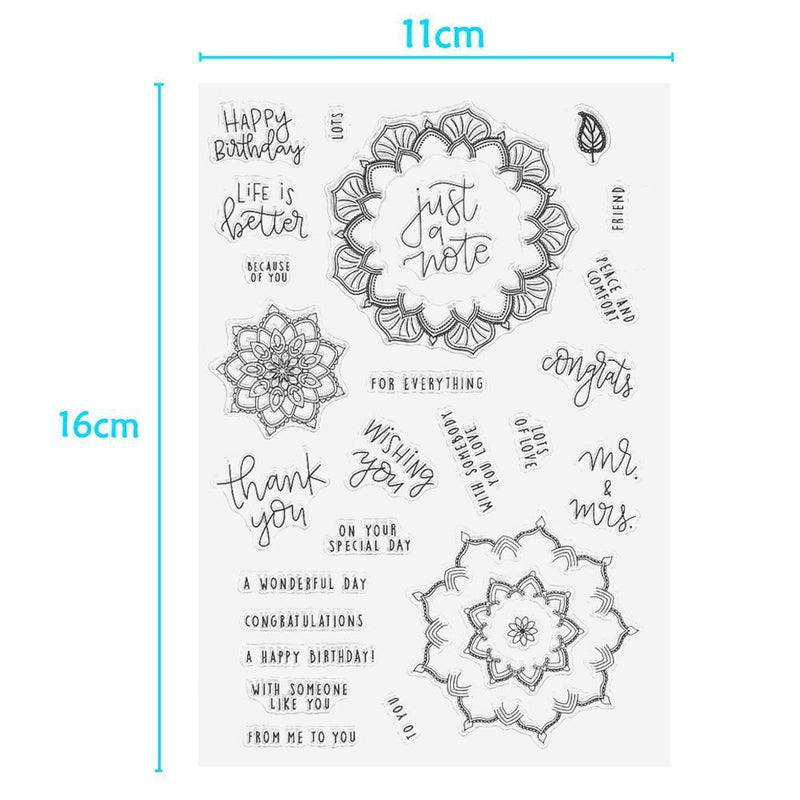 DIY Flower Pattern Transparent Silicone Stamp Album Photo Cards Decor Gifts