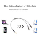 Headphone Splitter Audio Cable 3.5mm Male to 2 Female Adapter Cable (Grey)