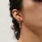 Woman Man Irregular Asymmetrical Cool Geometric Earrings Zircon Liquid Metal