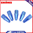 5pcs Bicycle Presta High Aluminum Pressure Valve Caps Dust Covers (Blue)