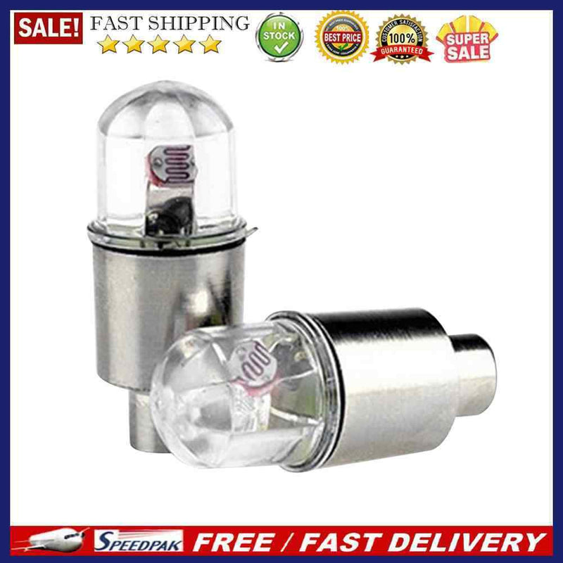 2x Auto Car Bicycle Motorcycle Wheel LED Lights Tire Valve Caps Spokes Hub