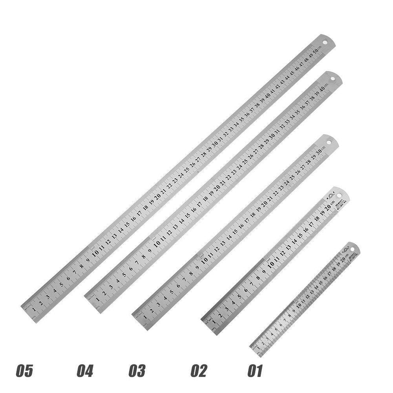 Stainless Steel Metal Straight Ruler Double Sided Measuring Tool (300mm)