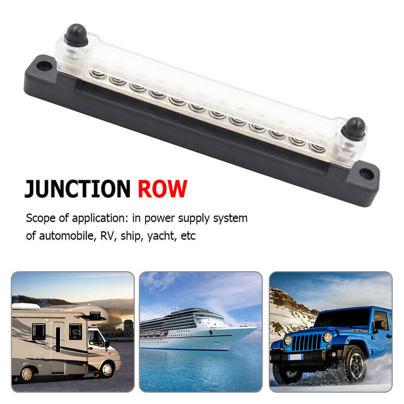 #A Universal Car Terminal Block with Transparent Cover Busbar for Car Boat Marin