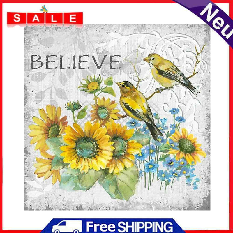 5D DIY Diamond Painting Flowers Birds Full Round Drill Mosaic Art Home Picture
