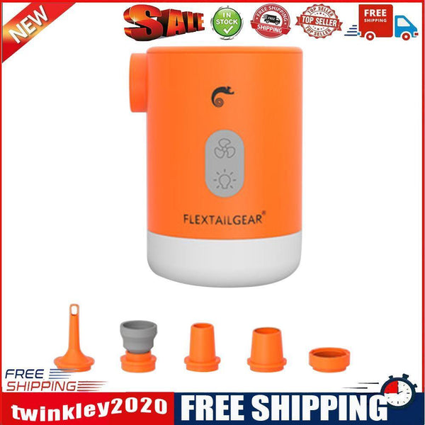 4 in 1 Mini Electric Inflatable Air Pump USB Outdoor Camping Light (Orange)