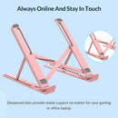 Foldable Holder Adjustable Tablet Stand Bracket for Laptop Phone (Pink) Newly
