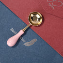 Wood Handle Sealing Wax Spoon Wax Bead Tablet Melting Spoons Craft (Pink) Newly